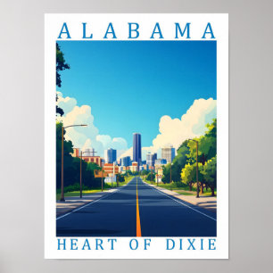 Alabama Herz von Dixie USA Reiseort Poster