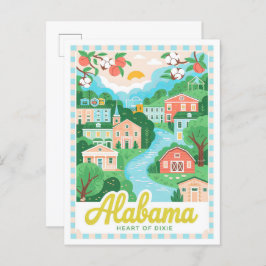 Alabama Herz von Dixie USA Summer Travel Postkarte