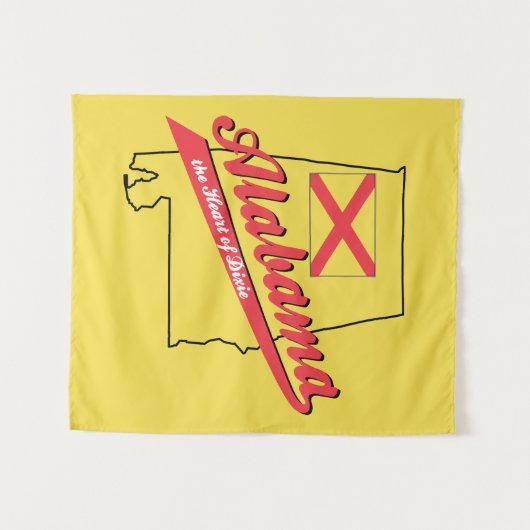 Alabama Herz von Dixie Wandteppich (Vorderseite (Horizontal))