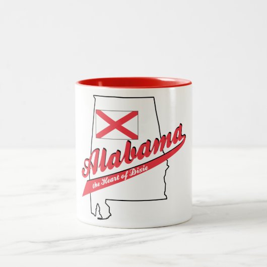 Alabama Herz von Dixie! Zweifarbige Tasse (Mittel)