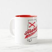 Alabama Herz von Dixie Zweifarbige Tasse (Vorderseite Links)