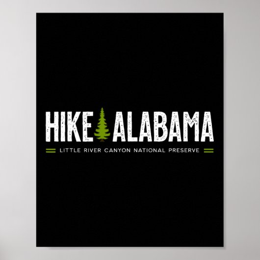 Alabama Hike Little River Canyon Tree Retro Graphi Poster (Vorne)