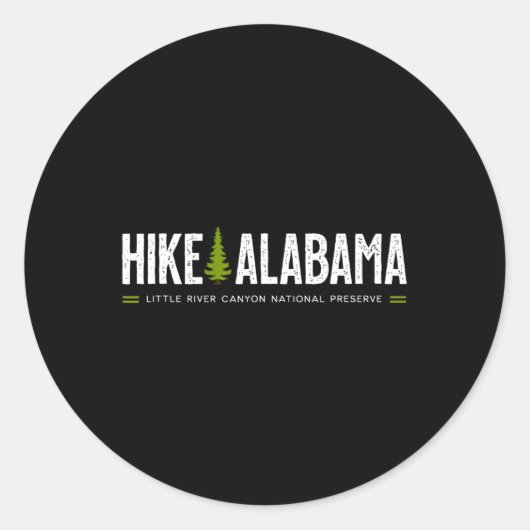 Alabama Hike Little River Canyon Tree Retro Graphi Runder Aufkleber (Vorderseite)