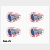 Alabama Hills Klettersteig Carabiner Rechteckiger Aufkleber (Blatt)