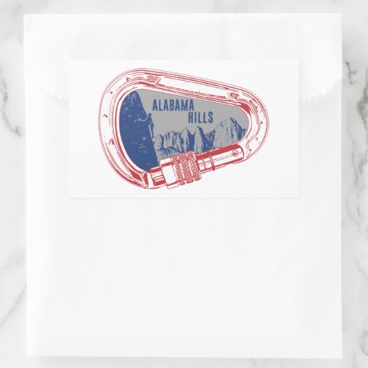 Alabama Hills Klettersteig Carabiner Rechteckiger Aufkleber (Tasche)