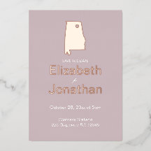 Alabama Hochzeit in Urlaubsort Save the Date Rose