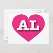 Alabama Hot Pink Heart - I Liebe AL Postkarte (Vorne/Hinten)