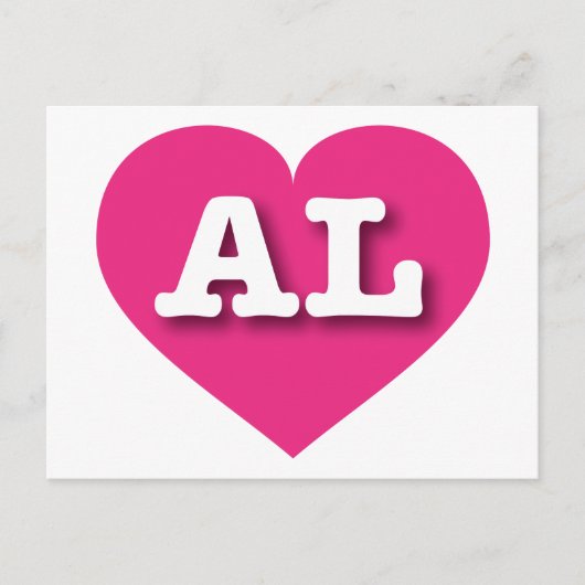 Alabama Hot Pink Heart - I Liebe AL Postkarte (Vorderseite)