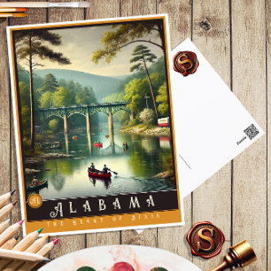Alabama Hyperrealistische Postkarte des Bundesst