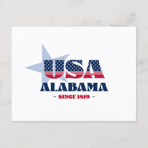 Alabama in Rot, Weiß und Blau Postkarte