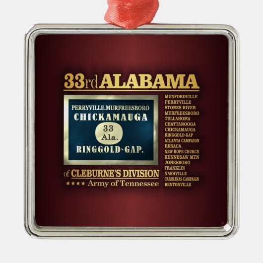 Alabama Infantry (BA2) Ornament Aus Metall (Vorne)