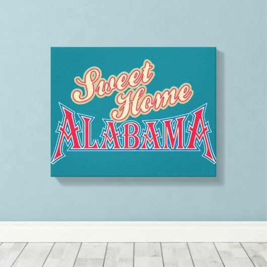 Alabama ist Zuhause Leinwanddruck (Insitu (Holzboden))