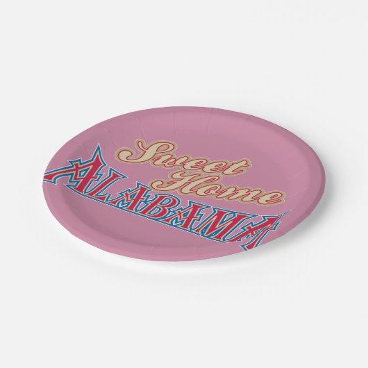 Alabama ist Zuhause Pappteller (Schrägansicht)