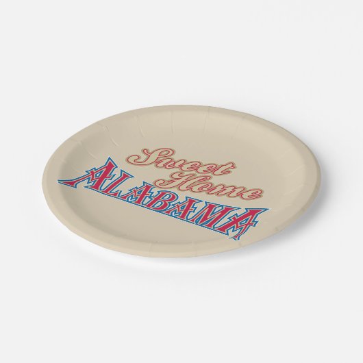 Alabama ist Zuhause Pappteller (Schrägansicht)
