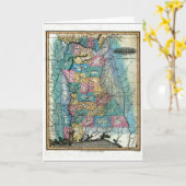 Alabama-Karte und Staats-Flagge Karte (Gelbe Blume)