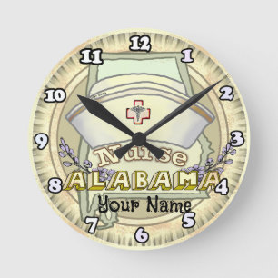 Alabama Krankenschwester Runde Wanduhr