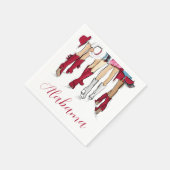 Alabama Ladies Fashion Cowboy Boots Hats Crimson Serviette (Ecke)