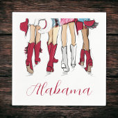 Alabama Ladies Fashion Cowboy Boots Hats Crimson Serviette