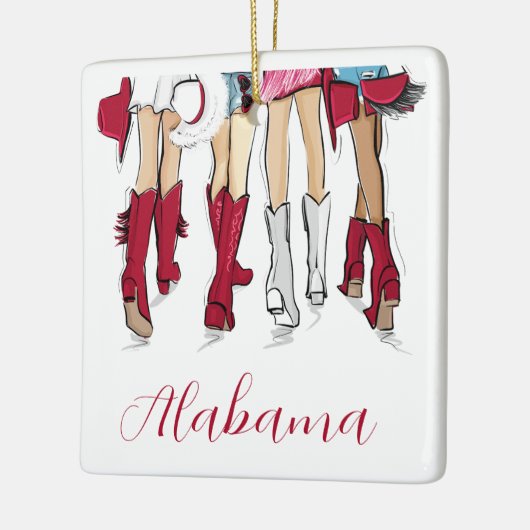 Alabama Ladies Tailgating Red Cowboy Boots Hats Keramikornament (Links)