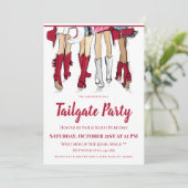 Alabama Ladys Cowboy Boots Crimson Tailgate Party Einladung (Stehend Vorderseite)