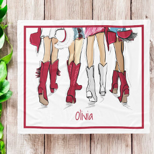 Alabama Ladys Fashion Cowboy Boots Crimson Name Fleecedecke