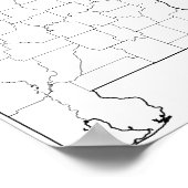 Alabama Landkreises Blank Kontur Map Poster (Ecke)