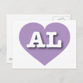 Alabama Lavender Heart - I Liebe AL Postkarte (Vorne/Hinten)