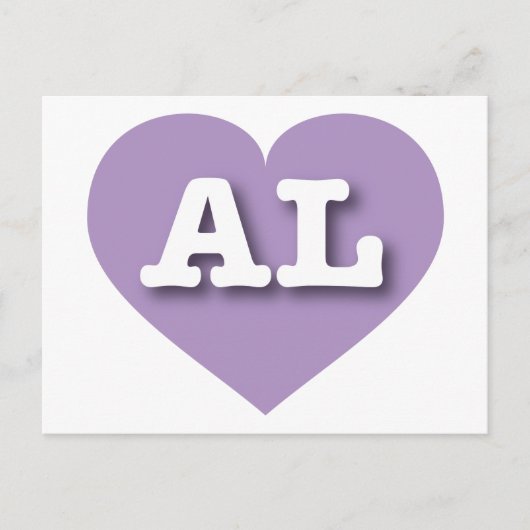 Alabama Lavender Heart - I Liebe AL Postkarte (Vorderseite)