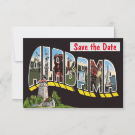 Alabama Letters, Vintage Postkarte, Save The Date