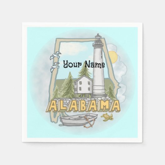 Alabama Leuchtturm Serviette (Vorderseite)