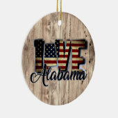 Alabama Liebe American Flag Star and Strips Keramik Ornament (Rechts)
