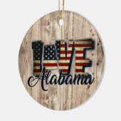 Alabama Liebe American Flag Star and Strips Keramik Ornament (Links)