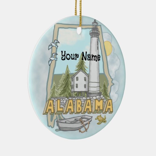 Alabama Lighthouse Keramik Ornament (Rechts)