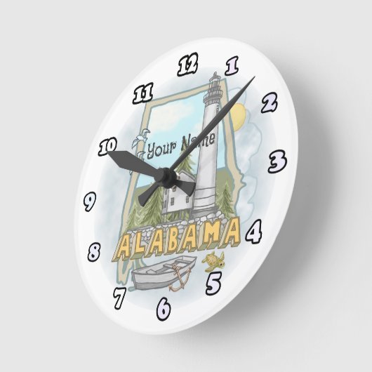 Alabama Lighthouse Runde Wanduhr (Winkel)