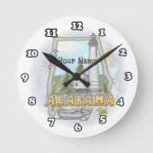 Alabama Lighthouse Runde Wanduhr (Vorderseite)