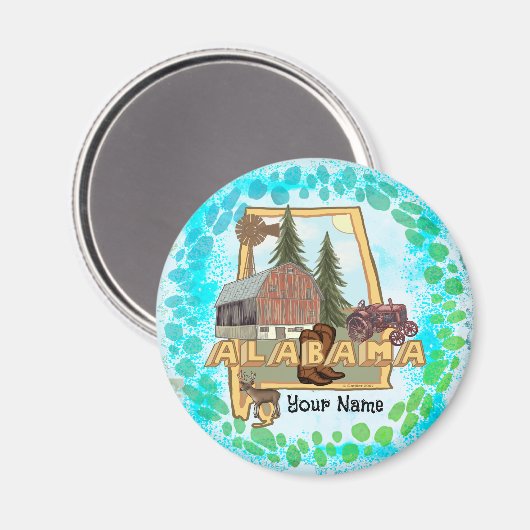 Alabama-Magnet Magnet (Vorderseite/Rückseite)
