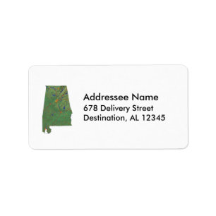 Alabama Map Address Label Adressaufkleber