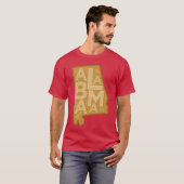 Alabama Map Typografie Brown T-Shirt (Vorne ganz)