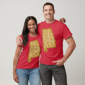 Alabama Map Typografie Brown T-Shirt (Unisex)
