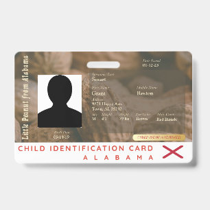 Alabama - Mein kleines Erdnusskind-ID Ausweis