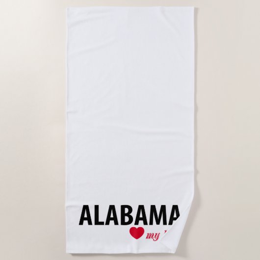 Alabama meine Liebe Strandtuch (Vorderseite)