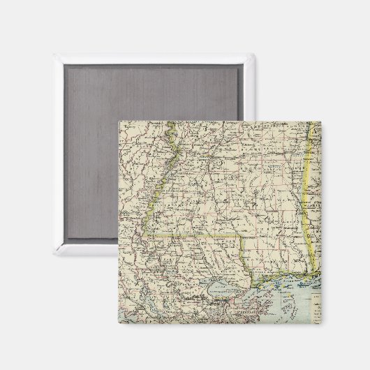 Alabama, Mississippi, Louisiana, Arkansas Magnet (Vorderseite/Rückseite)