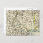 Alabama, Mississippi, Louisiana, Arkansas Postkarte (Vorne/Hinten)