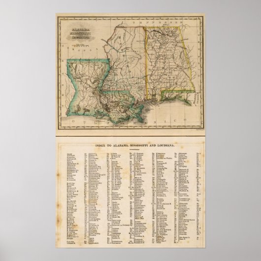 Alabama, Mississippi, Louisiana Poster (Vorne)