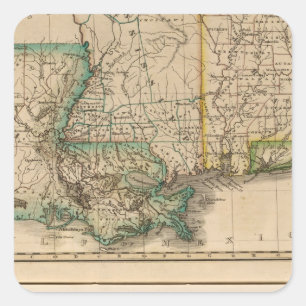 Alabama, Mississippi, Louisiana Quadratischer Aufkleber
