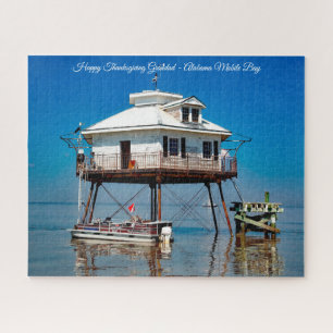 Alabama Mobile Bay Happy Thanksgiving Grandad Puzzle