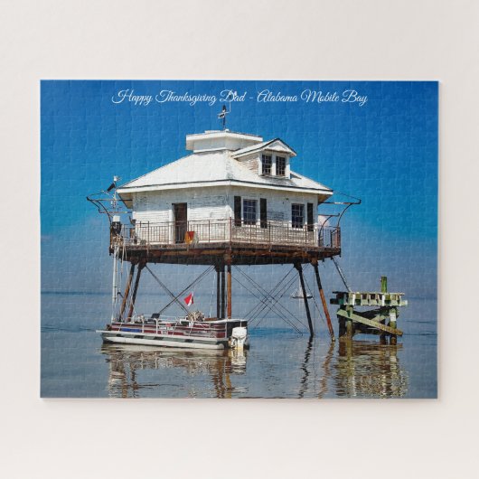 Alabama Mobile Bay Happy Thanksgiving Vater Puzzle (Horizontal)
