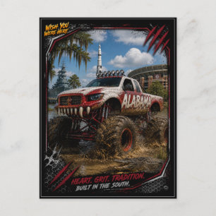 Alabama Monster Truck Gelände Kunst Postkarte