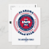 Alabama, Montgomery, AL, Patriotic, Monogramm Postkarte (Vorne/Hinten)