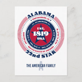 Alabama, Montgomery, AL, Patriotic, Monogramm Postkarte
